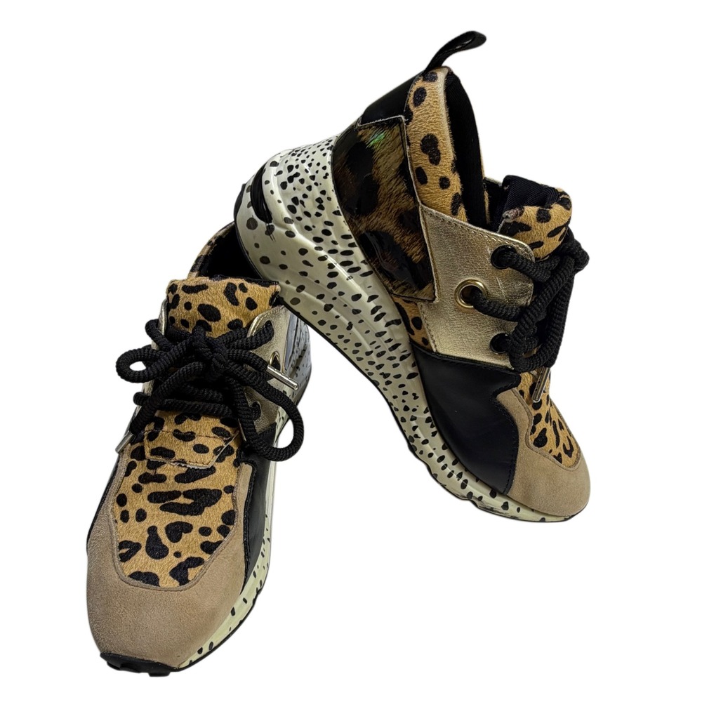 Steve Madden Cliff Chunky Platform Sneakers Leopard Animal Print Women's 6.5